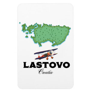 Lastovo Kroatië kaart reisposter. Magneet