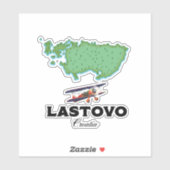 Lastovo Kroatië kaart reisposter. Sticker (Vel)