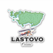 Lastovo Kroatië kaart reisposter. Sticker (Voorkant)