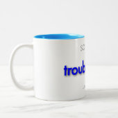lastpakmoeder! - basis blauw tweekleurige koffiemok (Links)