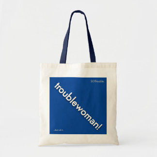 lastpost! - op blauw tote bag