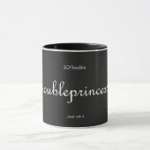 lastpostprinses! - klassiek wit op zwart mok (Midden)