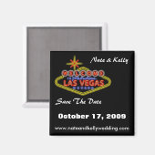 LasVegasSign, Nate & Kelly, Save The Date, Octo... Magneet (Voorkant / Achterkant)