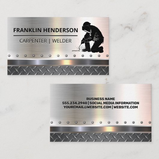 laswerk | diamantstaal | Metalen Visitekaartje (Voorkant / Achterkant)