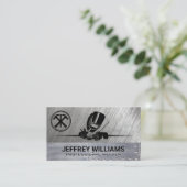 laswerk | Hamer en nagel | Metallic Visitekaartje (Staand voorkant)