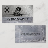 laswerk | Hamer en nagel | Metallic Visitekaartje (Voorkant / Achterkant)