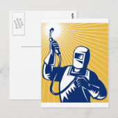 laswerker briefkaart (Voorkant / Achterkant)