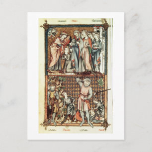 Lat 1023 f.7v David en Goliath met Saul by Le Be Briefkaart