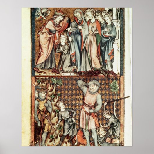 Lat 1023 f.7v David en Goliath met Saul by Le Be Poster (Voorkant)