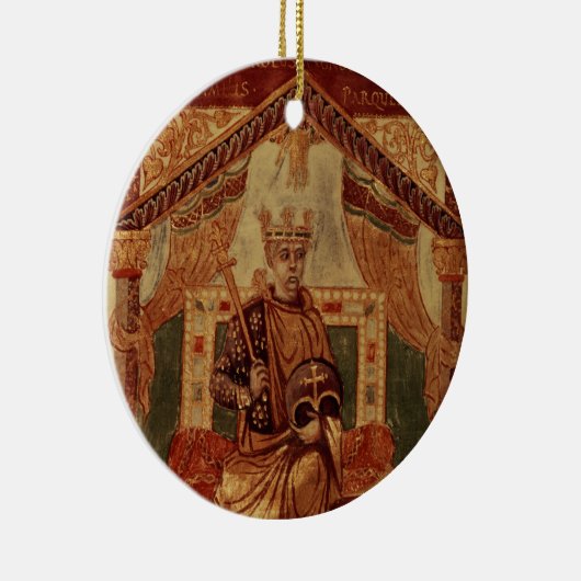 Lat 1152 f.3v Charlemagne (Carolus Magnus, Charles Keramisch Ornament (Rechts)