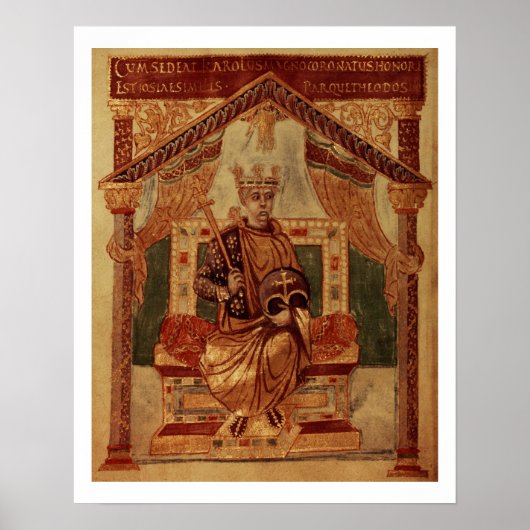Lat 1152 f.3v Charlemagne (Carolus Magnus, Charles Poster (Voorkant)