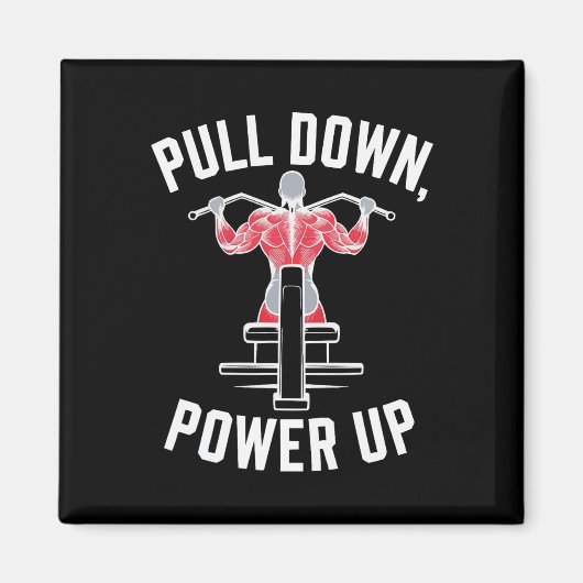 Lat Pulldown Oefening Bodybuilding Fitness Workout Magneet (Voorkant)