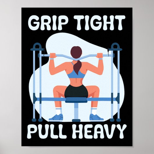 Lat Pulldown Oefening Bodybuilding Fitness Workout Poster (Voorkant)