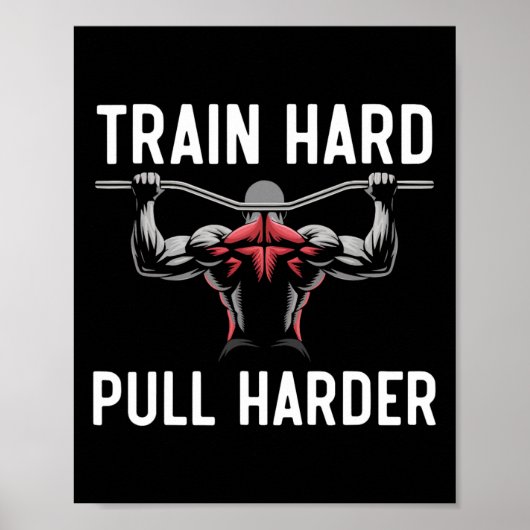 Lat Pulldown Oefening Bodybuilding Fitness Workout Poster (Voorkant)