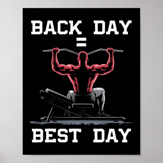 Lat Pulldown Oefening Bodybuilding Fitness Workout Poster (Voorkant)