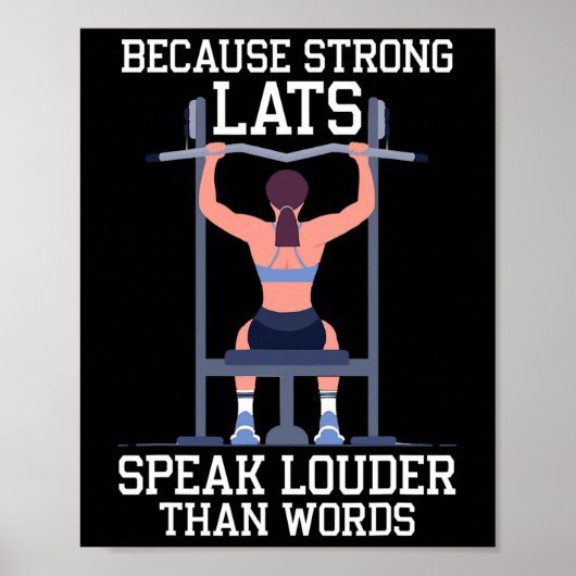 Lat Pulldown Oefening Bodybuilding Fitness Workout Poster (Voorkant)