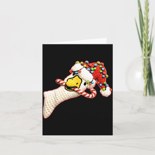 Latch Hook Faux Yarn Funny Goose Christmas Crochet Kaart (Voorkant)