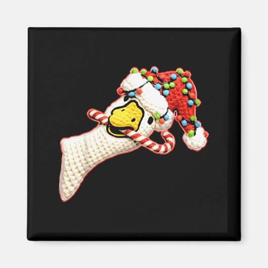 Latch Hook Faux Yarn Funny Goose Christmas Crochet Magneet (Voorkant)