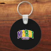 Latch Hook Mardi Gras Trendy Funny Gift Tee Men, W Sleutelhanger (Voorkant)