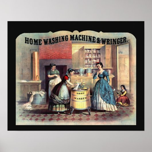  late 1800-scène voor vrouwen- en wasmachines poster (Voorkant)