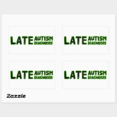 Late Autisme Diagnose Groen & Zwart Rechthoekige Sticker (Vel)