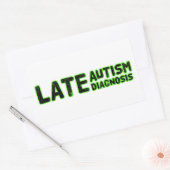 Late Autisme Diagnose Groen & Zwart Rechthoekige Sticker (Envelop)