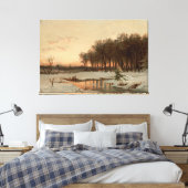 Late Autumn, Saco River Canvas Afdruk (Insitu (Slaapkamer))