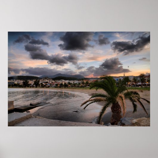 late avond van rethymnon op Kreta Poster (Voorkant)