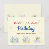 Late Birthday Kaart (Voorkant / Achterkant)