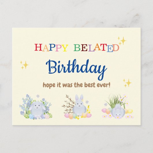 Late Birthday Kaart (Voorkant)