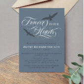 Late blauwe vogels voor altijd in ons hart begrafe kaart