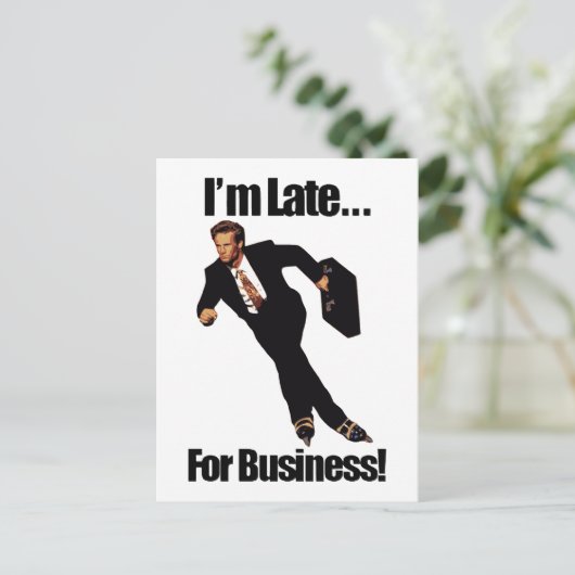 Late business rolllerblade Skater-thema Briefkaart (Staand voorkant)