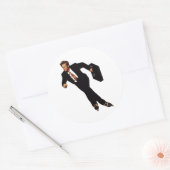Late business rolllerblade Skater-thema Ronde Sticker (Envelop)