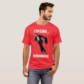 Late business rolllerblade Skater-thema T-shirt (Voorkant volledig)