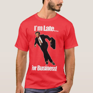 Late business rolllerblade Skater-thema T-shirt