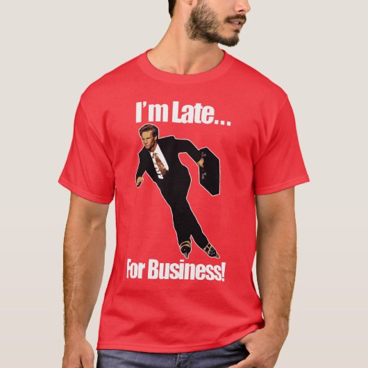 Late business rolllerblade Skater-thema T-shirt (Voorkant)
