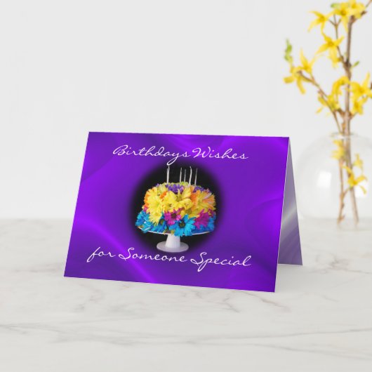 Late Daisy Birthday Cake Card- personaliseert het Kaart (Gele Bloem)