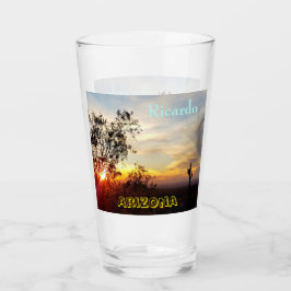 Late Evening Arizona Desert Scene / Saguaro Cactus Glas