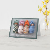 Late Grappige Verjaardag: Vier Babys van de Klei Kaart (Gele Bloem)