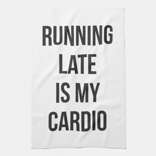 Late hardlopen is mijn cardio - grappige nieuwighe theedoek (Verticaal)