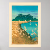 Late herfst in Ichikawa door Kawase Hasui Poster (Voorkant)