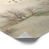 Late herfst met vliegende ganzenschets poster (Hoek)