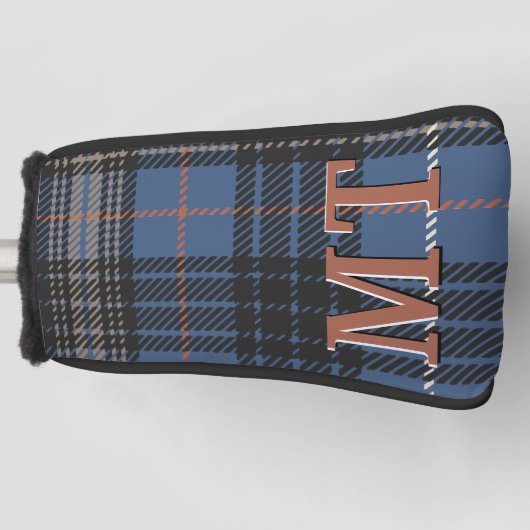Late Herfst op het meer Blue en Black Plaid Golfheadcover (Voorkant)