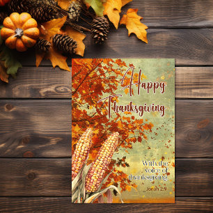 Late Herfst Sky Jonah 2:9 Quote Happy Thanksgiving Kaart