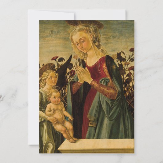 Late Italiaanse renaissance Madonna, Kind en Engel Kaart (Voorkant)