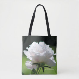 Late lente witte roze tint Peony Tote Bag