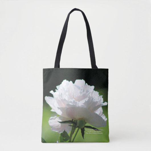 Late lente witte roze tint Peony Tote Bag (Voorkant)