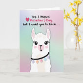 Late Llamas Valentijn's Day Hearts Kaart (Gele Bloem)