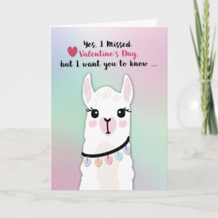 Late Llamas Valentijn's Day Hearts Kaart