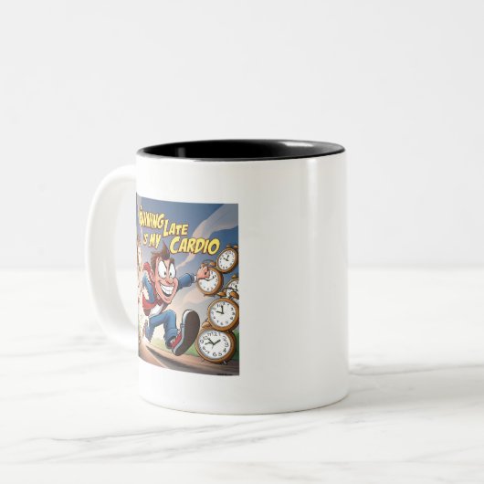 Late lopen is mijn hart tweekleurige koffiemok (Voorkant links)